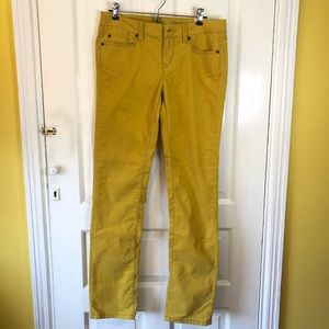 Loft Modern Straight Mustard Yellow Corduroy Pants